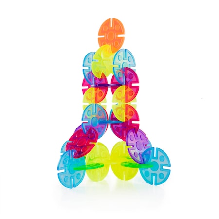 GuideCraft G16834 Interlox Discs – 96 Pezzi Di Costruzione Colorati Translucidi Per Bambini